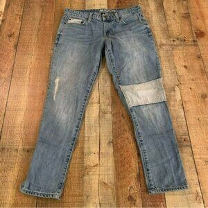 GAP Womens Size 4 Distressed Jeans with patches sexy boyfriend fit